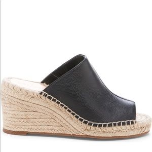 Sole Society Black Leather Wedges